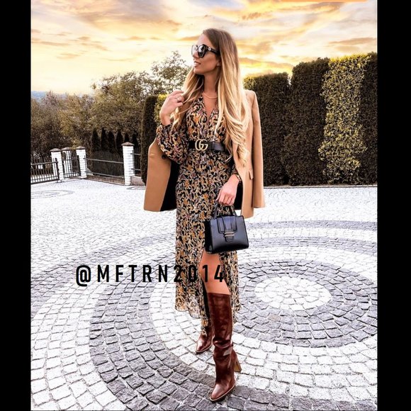 SOLD! ZARA Long Dress with Knot Detail - Picture 7 of 16